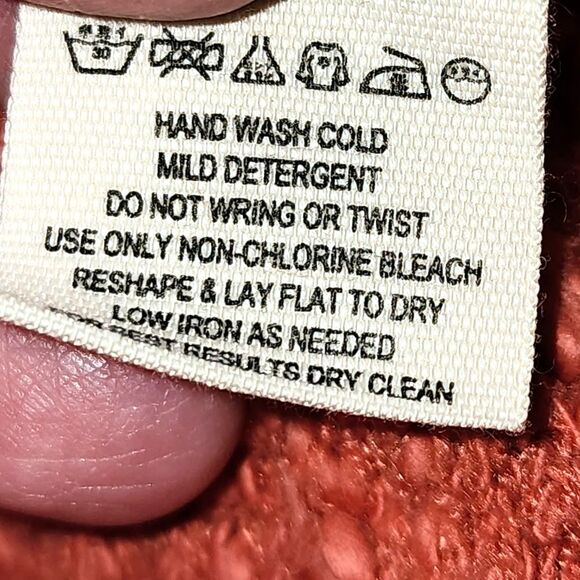 Free People Women's Big Easy Coral Cowl Neck Long Sleeves Pullover Sweater Sz L - Picture 9 of 9